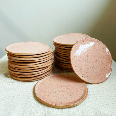 Pink Stoneware Plate